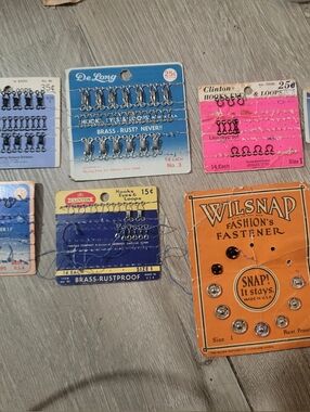 9 Collectible Sewing Notions Vintage Including Wilsnap- Orange Snap Set